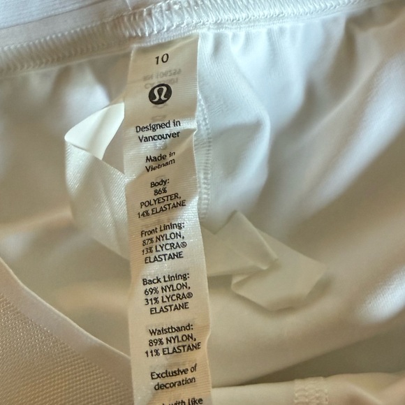 White Lululemon Court Rival High-Rise‎ Tennis Skirt size 10 - Picture 7 of 7